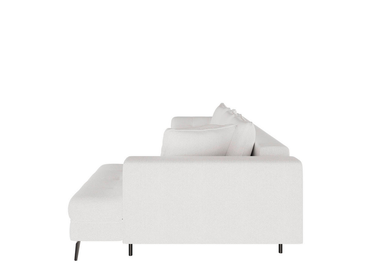 Ecksofa inkl. Funktionen in Webstoff Beige  - Beige/Schwarz, Modern, Textil/Metall (276/177cm)