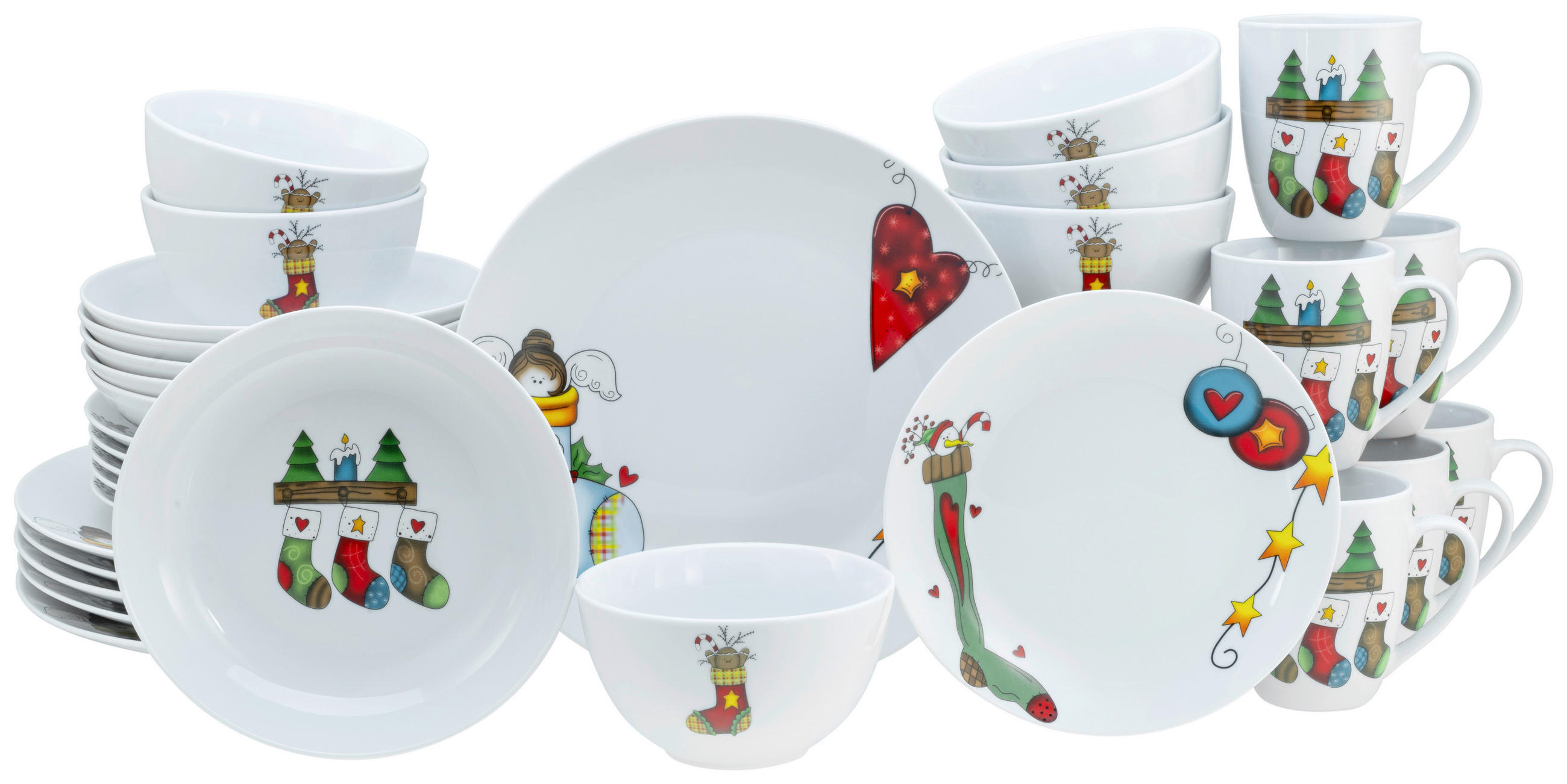 KOMBINOVANÝ SERVIS, 30-dielne, porcelán - Basics, keramika (33,5/31/31,5cm) - Creatable