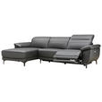 ECKSOFA in Lederlook Echtleder, Kombination Echtleder/Lederlook Schwarz  - Schwarz, Design, Leder/Kunststoff (164/269cm) - Xora