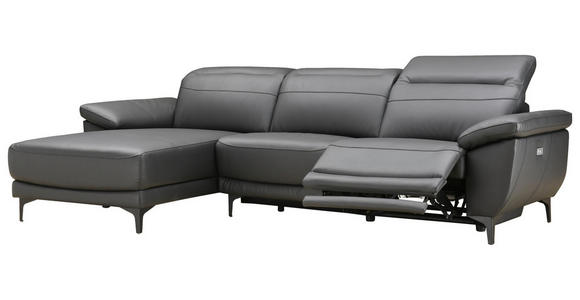 ECKSOFA in Lederlook Echtleder, Kombination Echtleder/Lederlook Schwarz  - Schwarz, Design, Leder/Kunststoff (164/269cm) - Xora