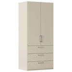 DREHTÜRENSCHRANK 101/223/61 cm,  in Champagner, 2-türig  - Edelstahlfarben/Champagner, Basics, Holzwerkstoff/Metall (101/223/61cm) - Novel