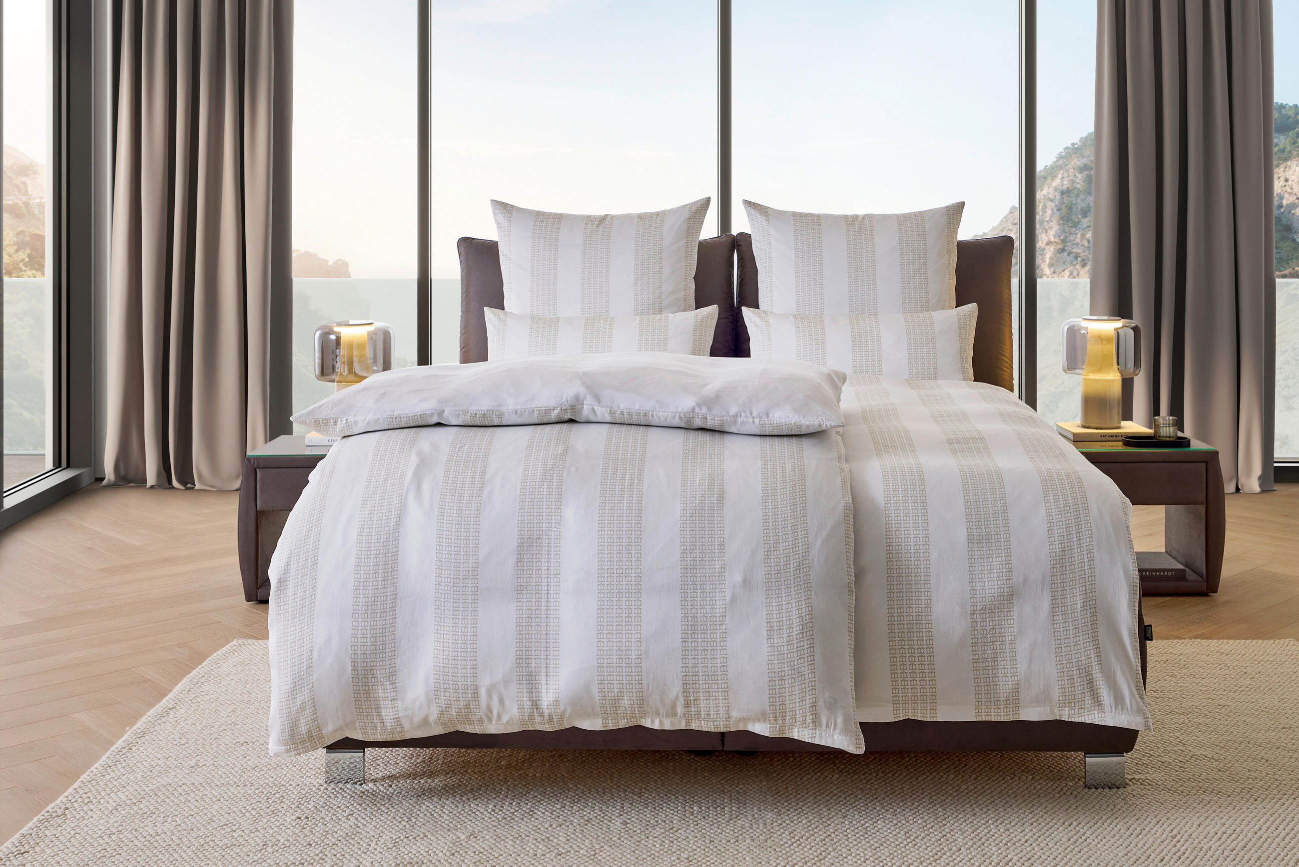 WENDEBETTWÄSCHE Marcel.Remus-Design - Alcudia weiß Satin 155/220 cm  - Weiß, Design, Textil (155/220cm) - Marcel Remus