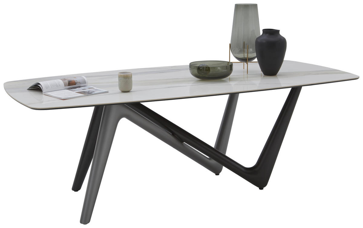 ESSTISCH in Kunststoff, Keramik 240/120/75 cm  - Weiss/Anthrazit, Design, Keramik/Kunststoff (240/120/75cm) - Dieter Knoll