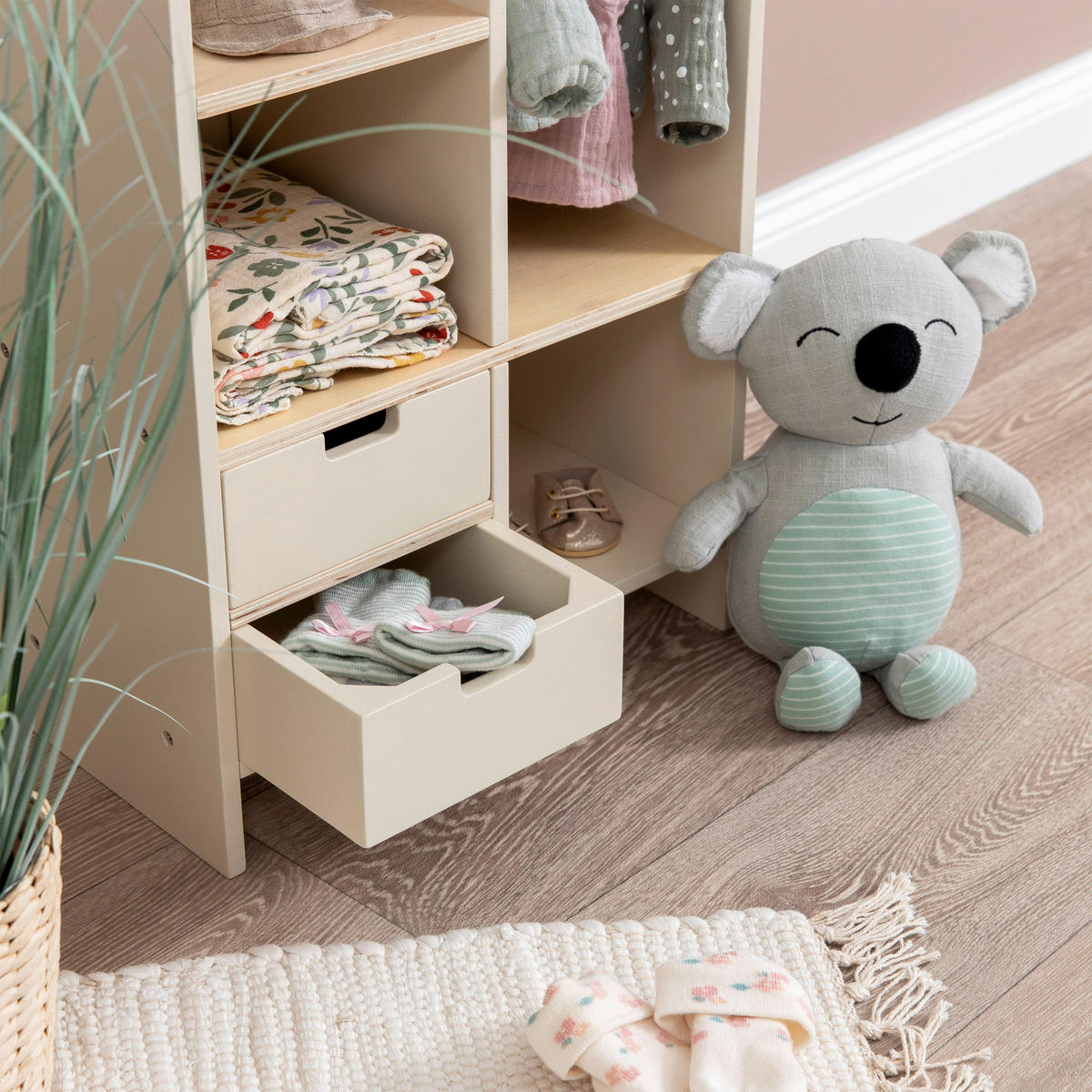 PUPPENKLEIDERSCHRANK ROBINIA  - Creme, Basics, Holz (32/20/50cm) - MUSTERKIND