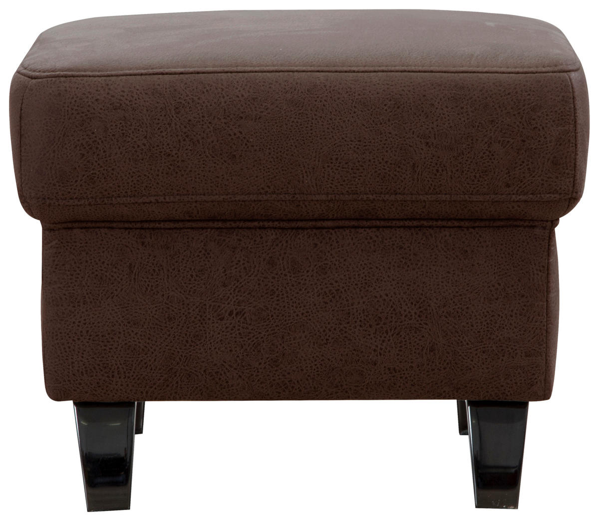 HOCKER Mikrofaser Cognac  - Cognac/Schwarz, KONVENTIONELL, Textil/Metall (58/48/58cm) - Sit & More