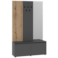 ŠATNA, 120/200/36,6 cm - barvy dubu/antracitová, Konvenční, kompozitní dřevo (120/200/36,6cm) - Carryhome