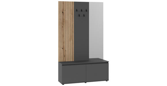 GARDEROBE  in 120/200/36,6 cm  - Eichefarben/Anthrazit, KONVENTIONELL, Holzwerkstoff (120/200/36,6cm) - Carryhome