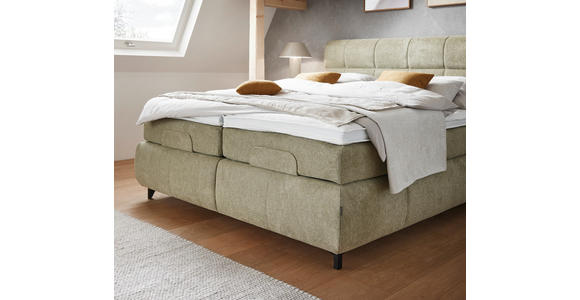 BOXSPRINGBETT 200/200 cm in Hellgrün - Schwarz/Hellgrün, KONVENTIONELL, Textil/Metall (200/200cm) - Dieter Knoll