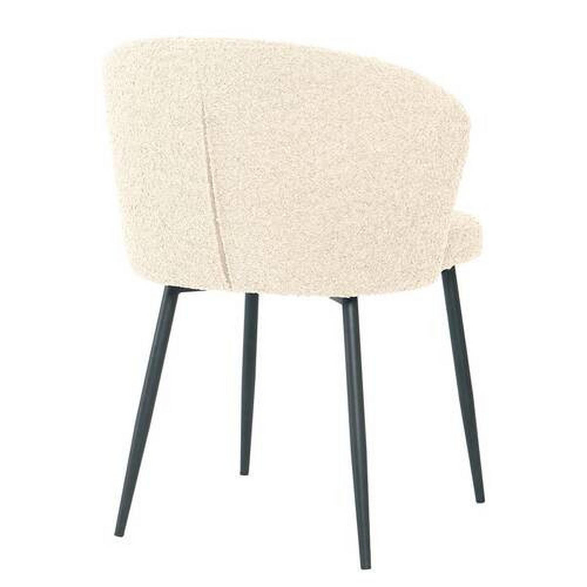 STUHL  in Eisen Bouclé Metall, Textil  - Creme/Schwarz, LIFESTYLE, Textil/Metall (57/82/59cm) - home24