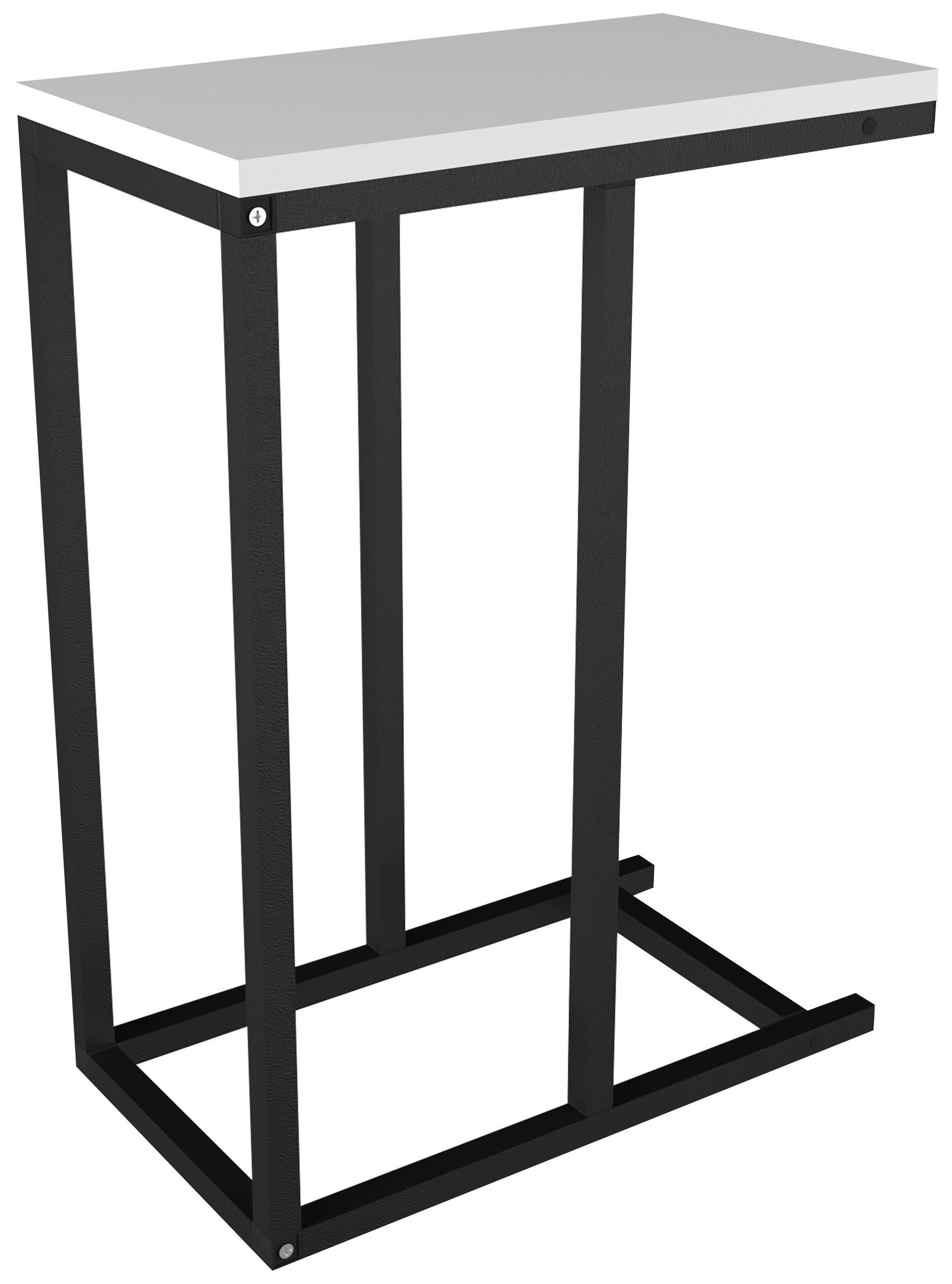 BEISTELLTISCH 46/26/63 cm Schwarz, Weiß rechteckig  - Schwarz/Weiß, Design, Holzwerkstoff/Metall (46/26/63cm) - MID.YOU