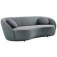 BIGSOFA  in Flachgewebe Grau  - Schwarz/Grau, Design, Kunststoff/Textil (245/81/120cm) - Ambia Home