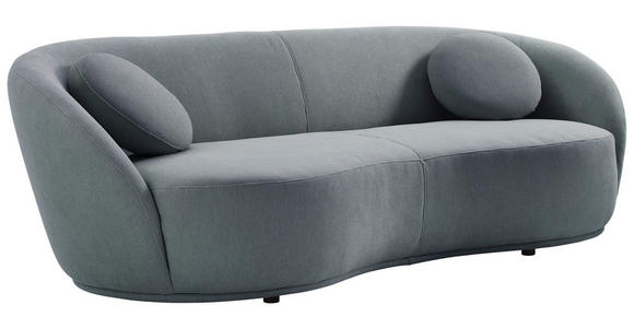 BIGSOFA  in Flachgewebe Grau  - Schwarz/Grau, Design, Kunststoff/Textil (245/81/120cm) - Ambia Home