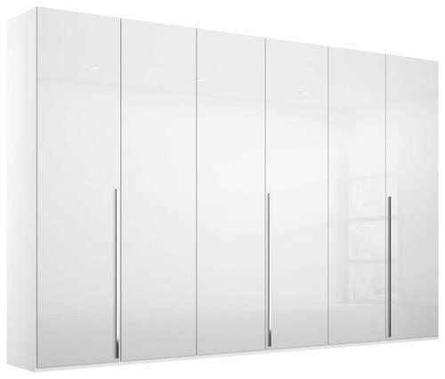 DREHTÜRENSCHRANK 301/223/60 cm 6-türig Weiß, Weiß Hochglanz  - Chromfarben/Weiß Hochglanz, Design, Holzwerkstoff/Metall (301/223/60cm) - home24
