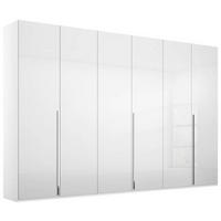 DREHTÜRENSCHRANK 301/223/60 cm 6-türig Weiß, Weiß Hochglanz  - Chromfarben/Weiß Hochglanz, Design, Holzwerkstoff/Metall (301/223/60cm) - home24