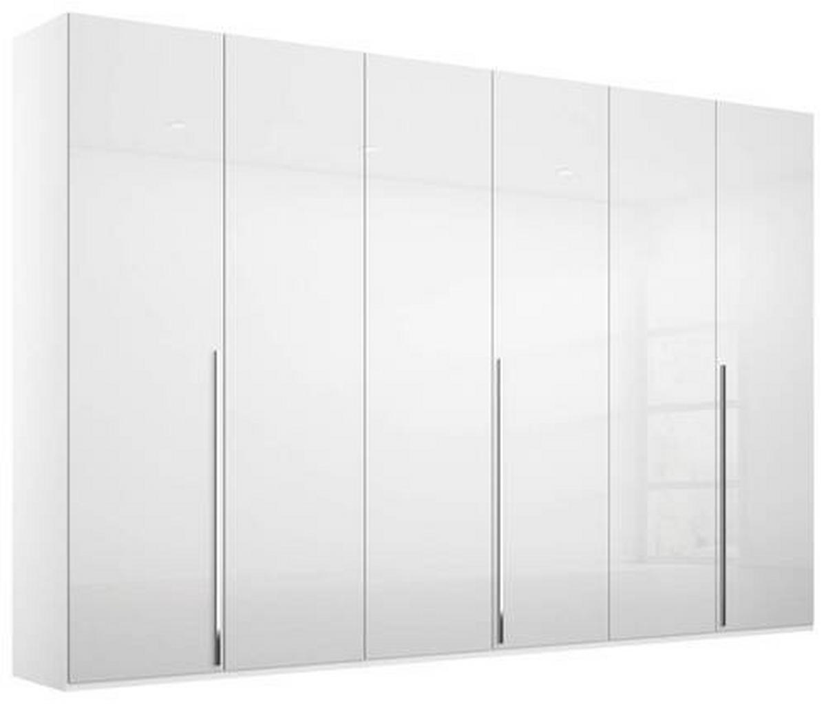 DREHTÜRENSCHRANK 301/223/60 cm 6-türig Weiß, Weiß Hochglanz  - Chromfarben/Weiß Hochglanz, Design, Holzwerkstoff/Metall (301/223/60cm) - home24