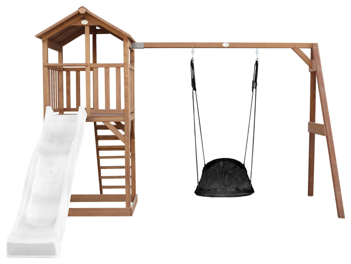 SPIELTURM 356,6/241,9/349 cm  - Blau/Schwarz, KONVENTIONELL, Holz/Kunststoff (356,6/241,9/349cm) - Ambia Garden
