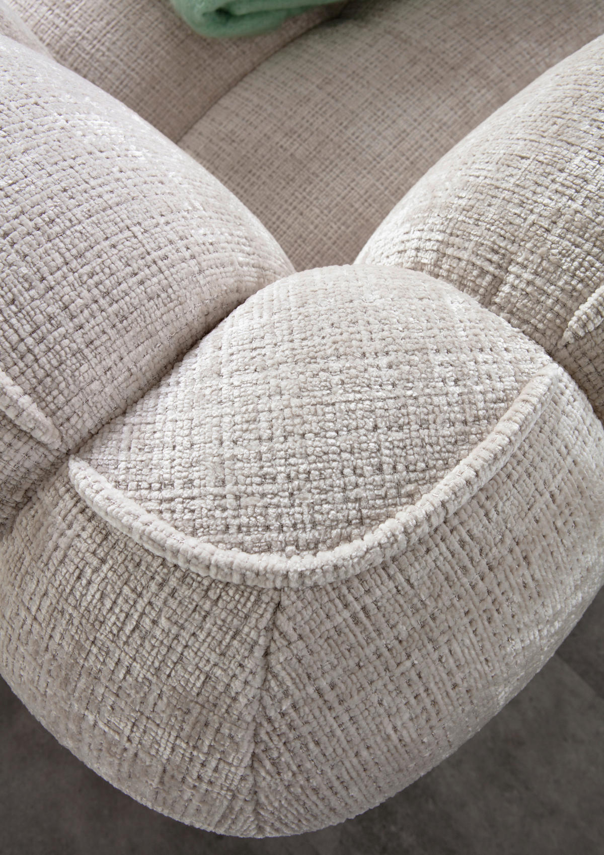 ECKSOFA Chenille Creme  - Creme/Schwarz, Konventionell, Kunststoff/Textil (272/172cm) - Carryhome