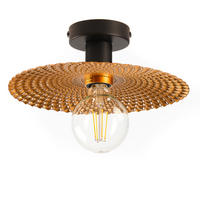 DECKENLEUCHTE  28/20 cm    - Goldfarben/Schwarz, Natur, Metall (28/20cm)