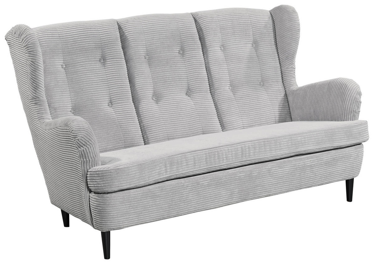 KÜCHENSOFA in Textil Hellgrau  - Hellgrau/Schwarz, Konventionell, Holz/Textil (176/103/98cm) - MID.YOU