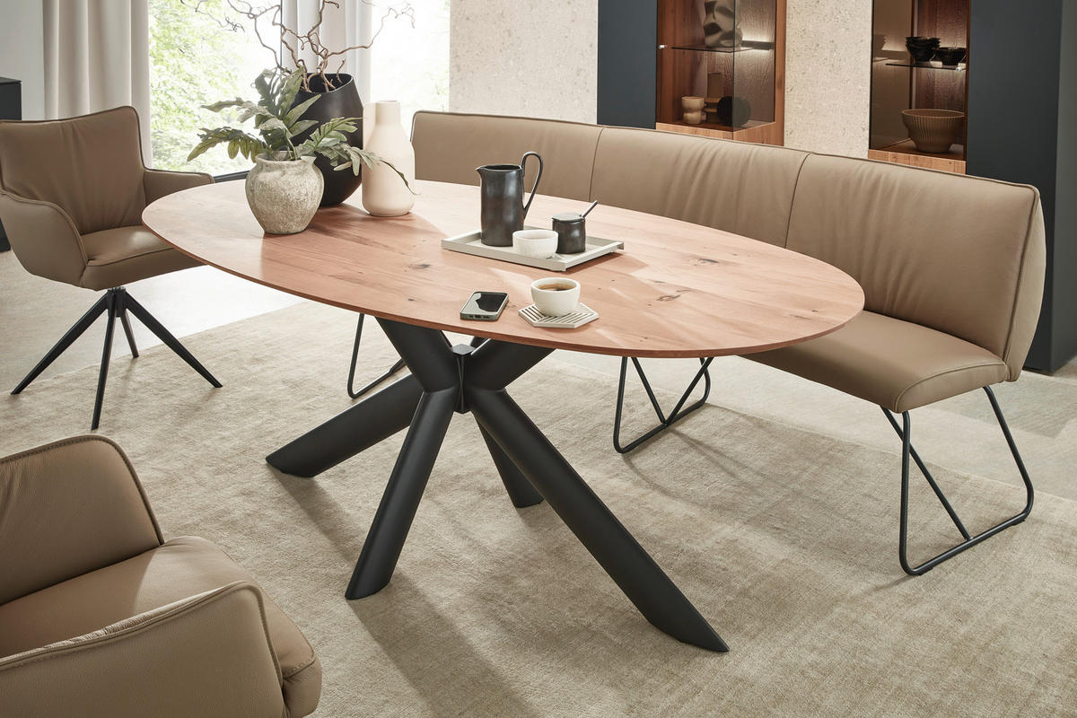 ESSTISCH in Holz, Metall 200/110/75 cm  - Eichefarben/Anthrazit, Design, Holz/Metall (200/110/75cm) - Valnatura