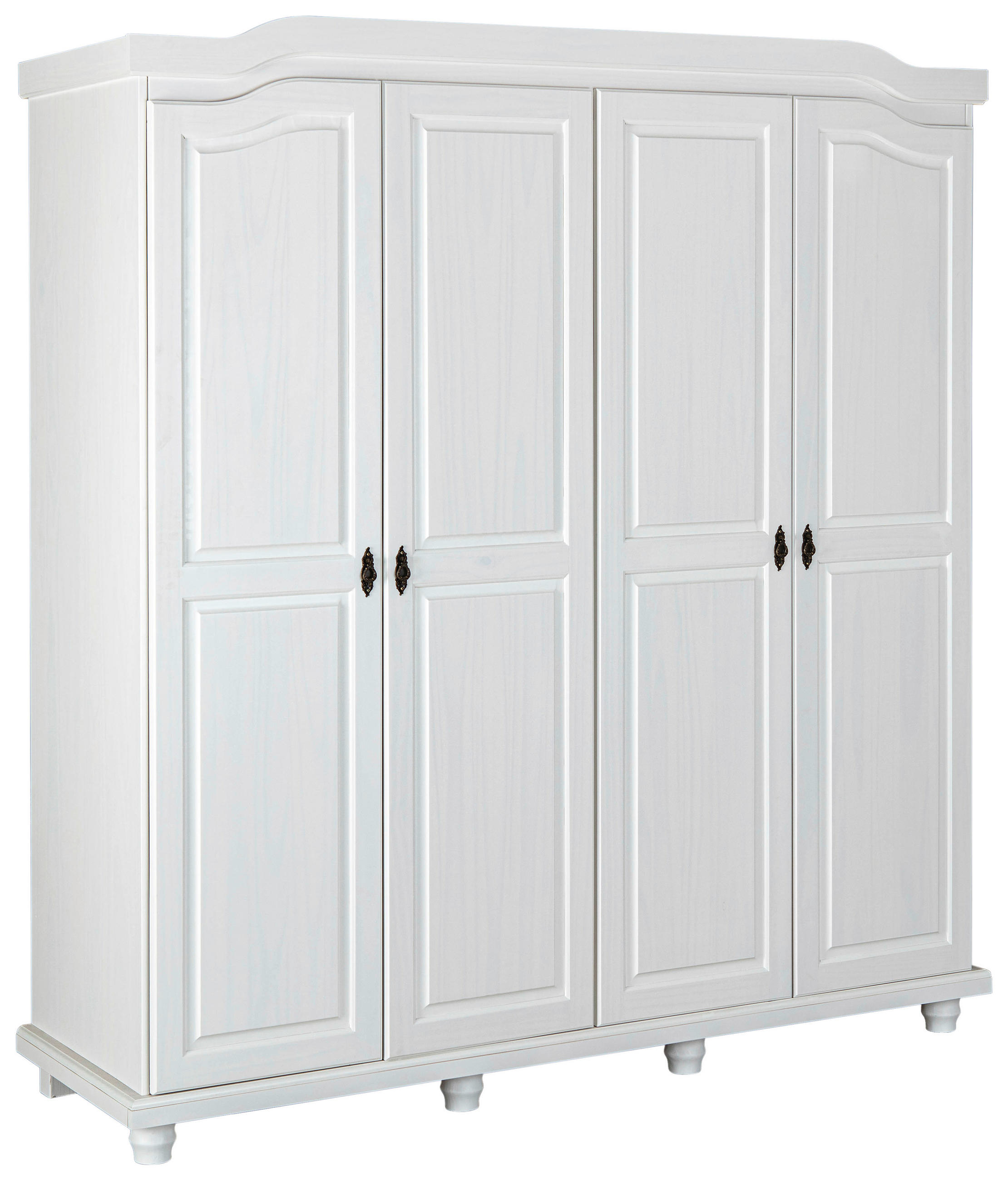 DREHTÜRENSCHRANK 182/198/60 cm,  in Weiß, 4-türig  - Schwarz/Weiß, KONVENTIONELL, Holz/Metall (182/198/60cm) - MID.YOU