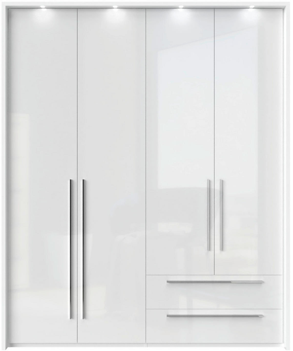 ORMAR SA KLASIČNIM VRATIMA bela visoki sjaj, bela  187/226/60 cm  - bela visoki sjaj/bela, Dizajnerski, pločasti materijal/plastika (187/226/60cm)