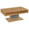 COUCHTISCH 100/65/46,5 cm rechteckig Eiche Artisan, Grau  - Eiche Artisan/Grau, Design, Holzwerkstoff/Stein (100/65/46,5cm) - SetOne by Musterring