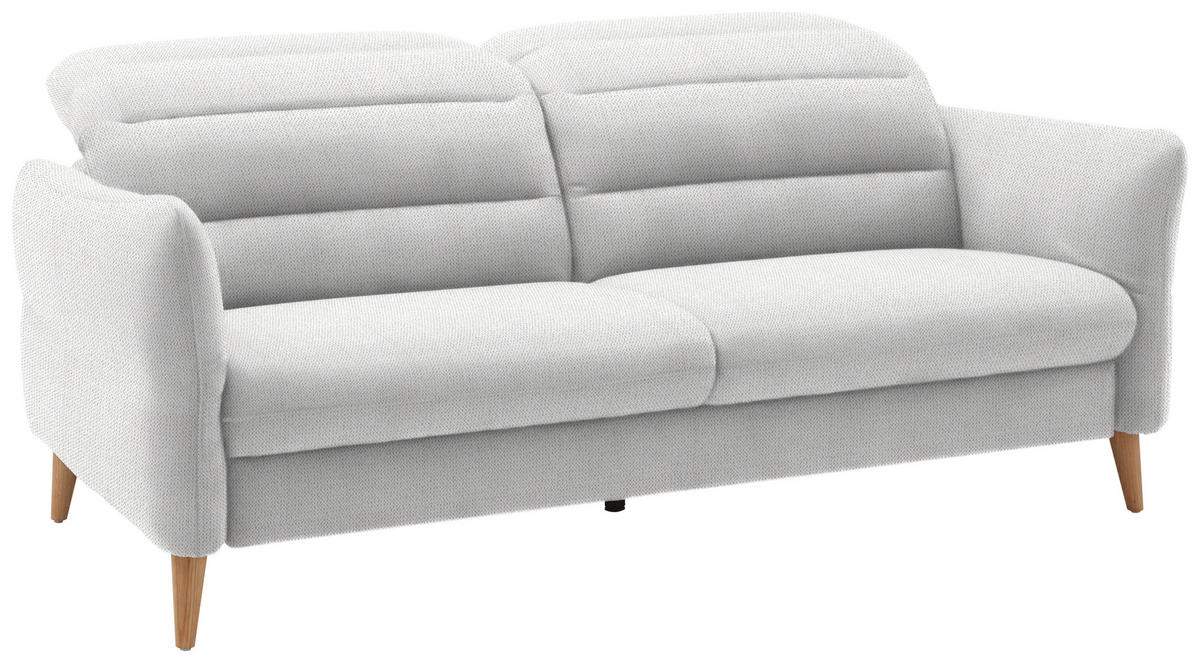 2-SITZER-SOFA in Webstoff Weiß  - Eiche Bianco/Weiß, Design, Holz/Textil (192-220/85-106/98-112cm) - Dieter Knoll