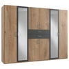 KLEIDERSCHRANK  in Anthrazit, Plankeneiche  - Plankeneiche/Anthrazit, KONVENTIONELL, Glas/Holzwerkstoff (270/208/58cm) - Carryhome