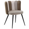STUHL Samt Braun, Beige  - Beige/Schwarz, Design, Textil/Metall (58,5/79/55,5cm) - home24