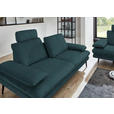 3-SITZER-SOFA in Velours Petrol  - Beige/Petrol, Design, Textil/Metall (222/89/104cm) - Dieter Knoll