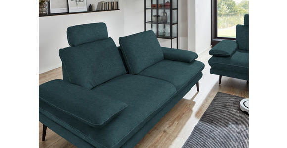 3-SITZER-SOFA in Velours Petrol  - Beige/Petrol, Design, Textil/Metall (222/89/104cm) - Dieter Knoll