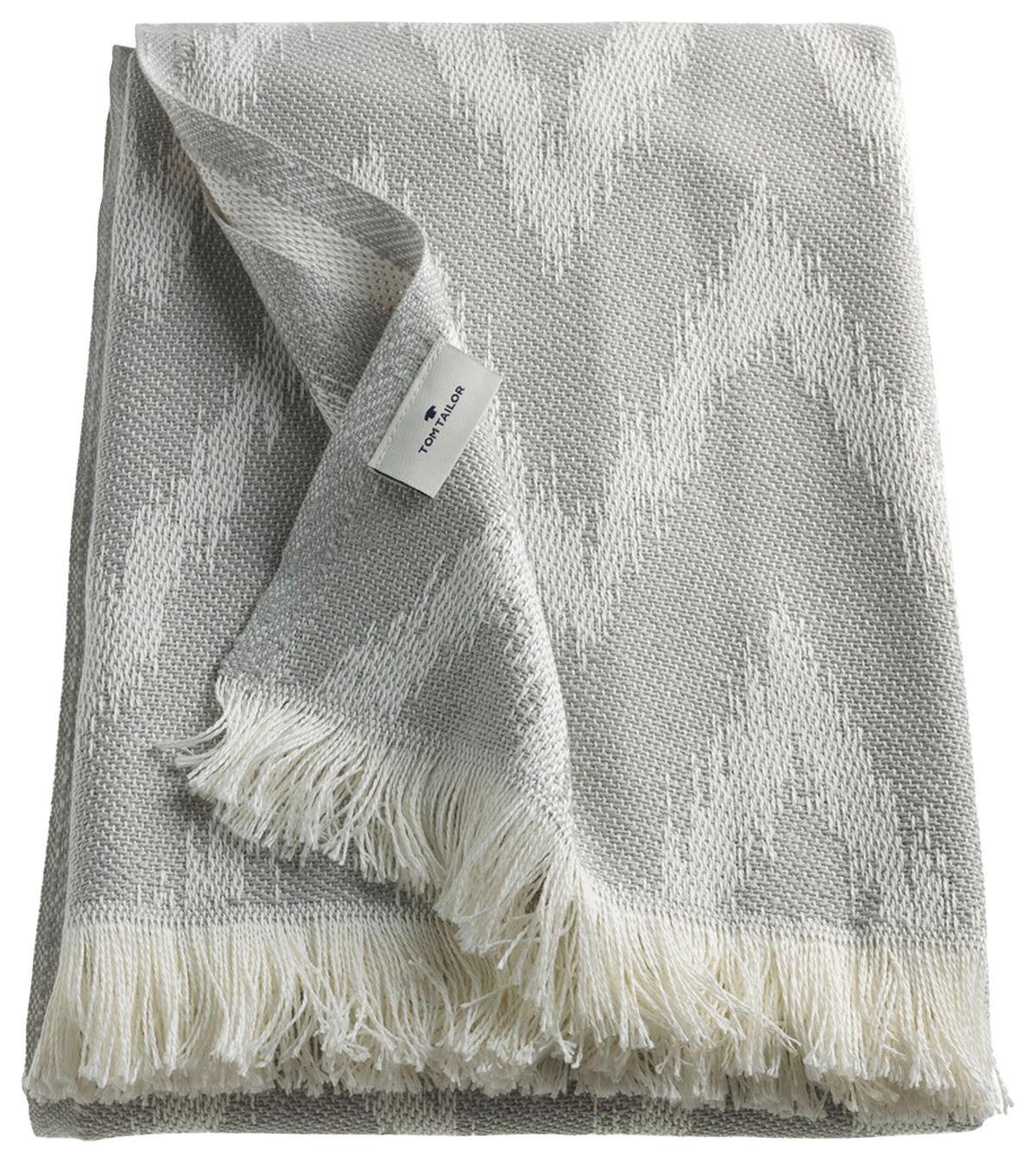 PLÄD 140/180 cm  - ljusgrå/cremefärgad, Klassisk, textil (140/180cm) - Tom Tailor