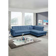 ECKSOFA in Webstoff Blau  216/297 cm  - Blau/Schwarz, Design, Holz/Textil (216/297cm) - Xora