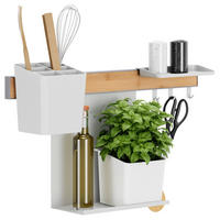 KÜCHEN-ORGANIZER-SET  - Braun/Weiß, Basics, Holz/Kunststoff (60/34/15cm) - Tesa