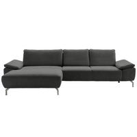 ECKSOFA MR 270 Anthrazit Chenille  - Chromfarben/Anthrazit, Design, Textil/Metall (181/335cm) - Musterring