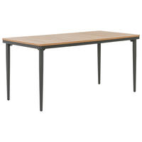 GARTENTISCH 140/69/66 cm Metall, Kunststoff Naturfarben, Schwarz rechteckig  - Schwarz/Naturfarben, Modern, Kunststoff/Metall (140/69/66cm) - Amatio