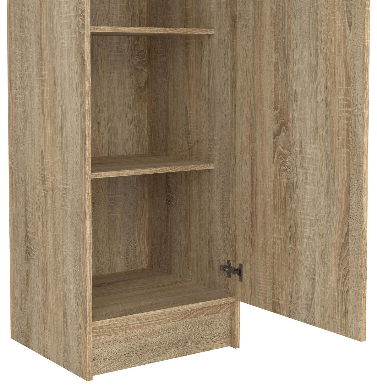 DREHTÜRENSCHRANK 49,2/200/47,1 cm 1-türig Eichefarben  - Eichefarben/Silberfarben, Basics, Holzwerkstoff/Metall (49,2/200/47,1cm) - MID.YOU