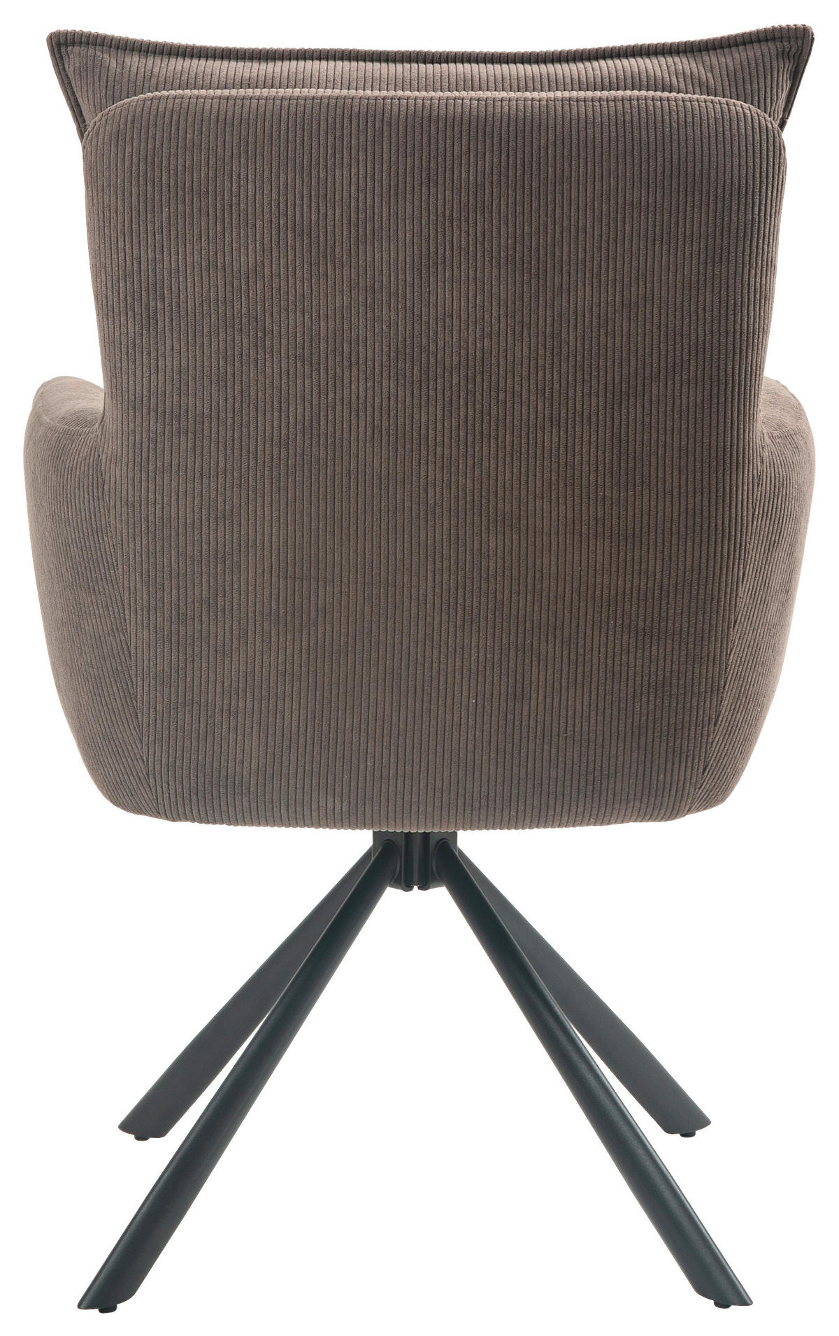 ARMLEHNSTUHL  in Eisen Cord  - Dunkelbraun/Schwarz, Design, Textil/Metall (60/95/67cm) - Novel
