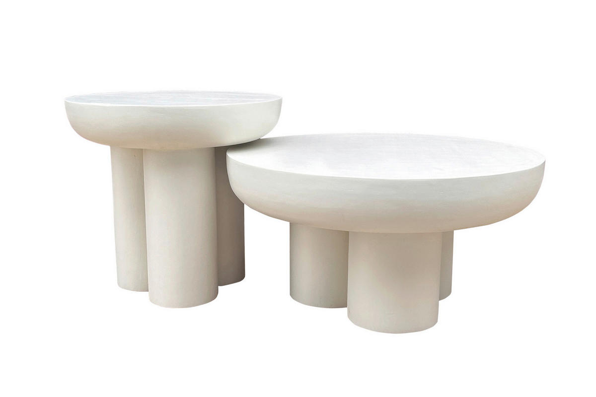 BEISTELLTISCH in Stein, Holzwerkstoff 50/50/47 cm  - Weiß, Design, Holzwerkstoff/Stein (50/50/47cm) - MID.YOU
