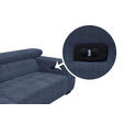 ECKSOFA in Webstoff Dunkelblau  182/279 cm  - Schwarz/Dunkelblau, KONVENTIONELL, Textil/Metall (182/279cm) - Hom`in