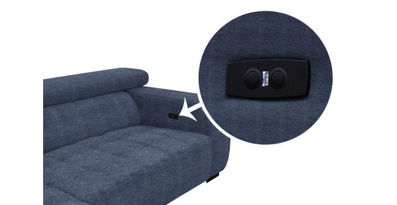 ECKSOFA in Webstoff Dunkelblau  182/279 cm  - Schwarz/Dunkelblau, KONVENTIONELL, Textil/Metall (182/279cm) - Hom`in