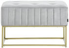 HOCKERBANK 72/41/46 cm Samt Grau, Goldfarben  - Goldfarben/Grau, LIFESTYLE, Textil/Metall (72/41/46cm) - Xora