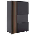 HIGHBOARD Anthrazit, Nussbaumfarben 87/136/45 cm - Anthrazit/Nussbaumfarben, Design, Glas/Holz (87/136/45cm) - Moderano