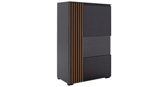 HIGHBOARD Anthrazit, Nussbaumfarben 87/136/45 cm - Anthrazit/Nussbaumfarben, Design, Glas/Holz (87/136/45cm) - Moderano