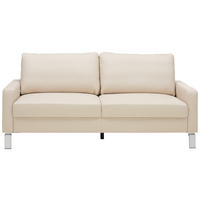 2-SITZER-SOFA in Echtleder Beige  - Chromfarben/Beige, Design, Leder/Metall (184/81/97cm) - Pure Home Lifestyle