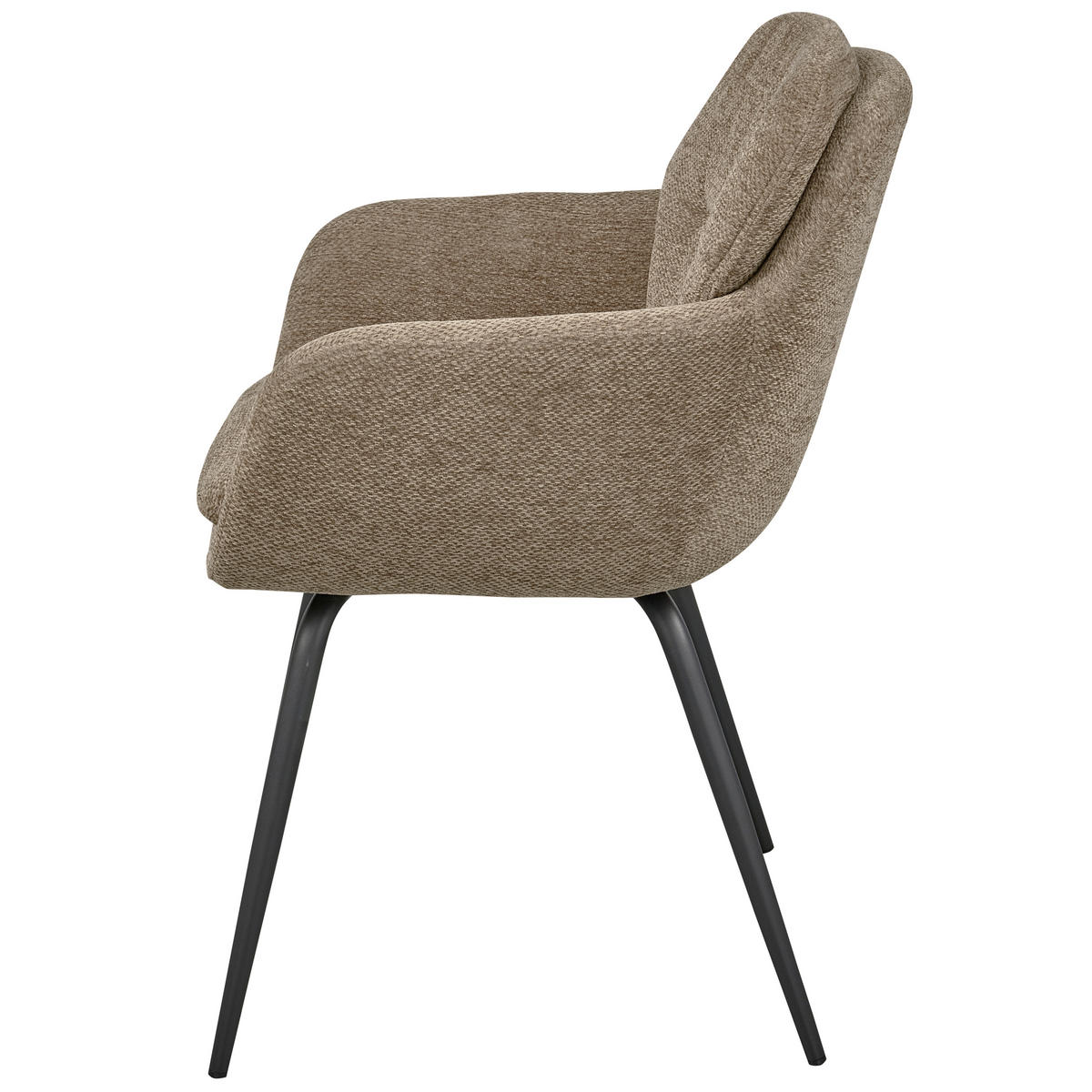 ARMLEHNSTUHL-SET 2 Stück  Chenille  - Sandfarben/Schwarz, MODERN, Textil/Metall (57/82/59cm) - Livetastic