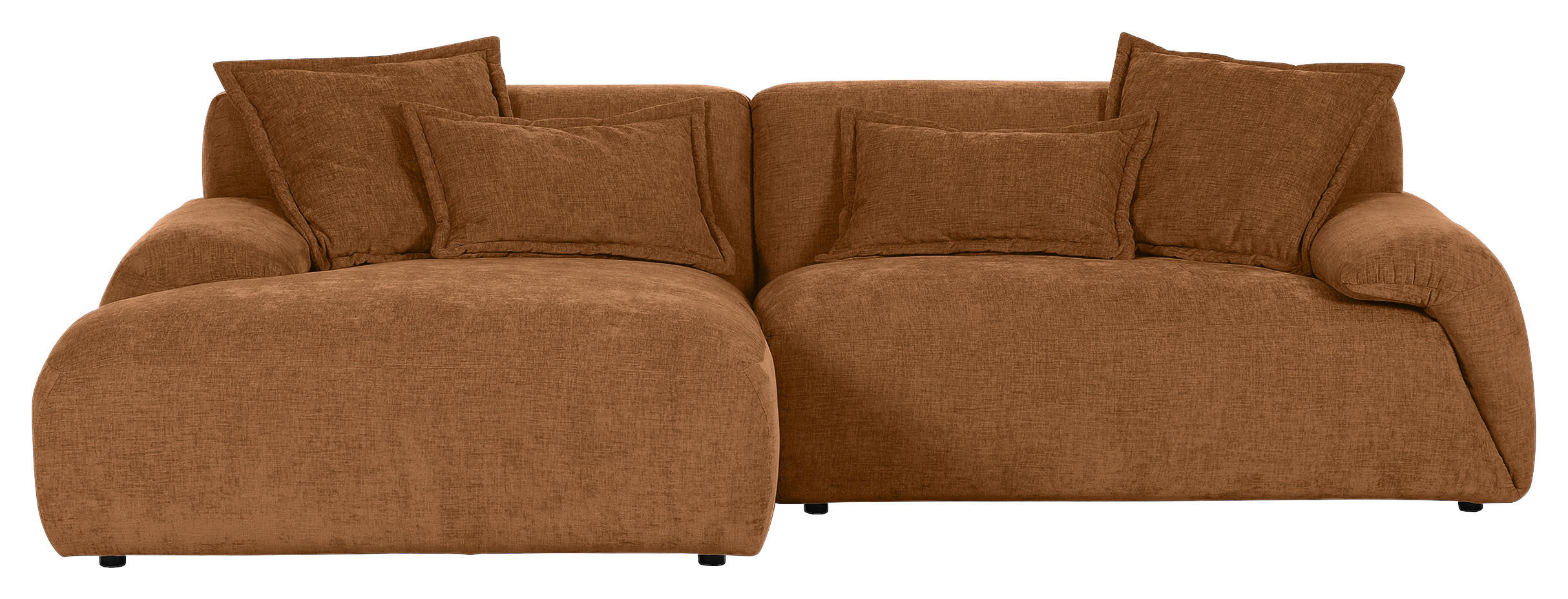 ECKSOFA in Flachgewebe Rostfarben  174/274 cm  - Rostfarben/Schwarz, KONVENTIONELL, Kunststoff/Textil (174/274cm) - Carryhome