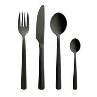 BESTECK-SET RAW 24-teilig Edelstahl  6 Personen  - Schwarz, Basics, Metall (35/24/5cm) - Ada Austria