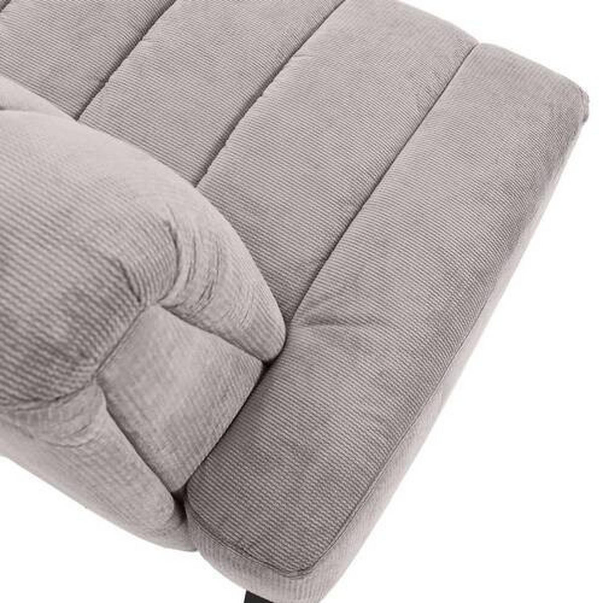 SITZBANK in Textil Hellgrau  - Hellgrau/Schwarz, Design, Textil/Metall (195/87/77cm) - Novel